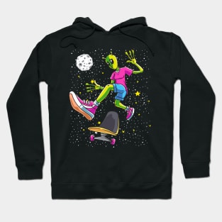 Space Alien Skateboarding Skateboarder Hoodie